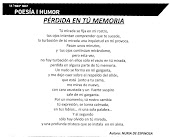 Públicación de mi poema "Perdída en tú memoria"