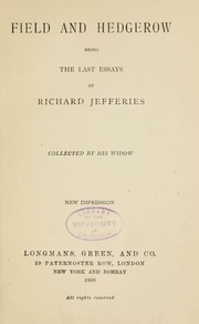 Cover of edition fieldhedgerowbei00jeffrich