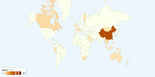 Chinese Folk Religion Adherents by Country