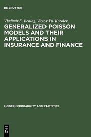 Cover of: Generalized poisson models and their applications in insurance and finance