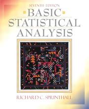 Basic statistical analysis by Richard C. Sprinthall