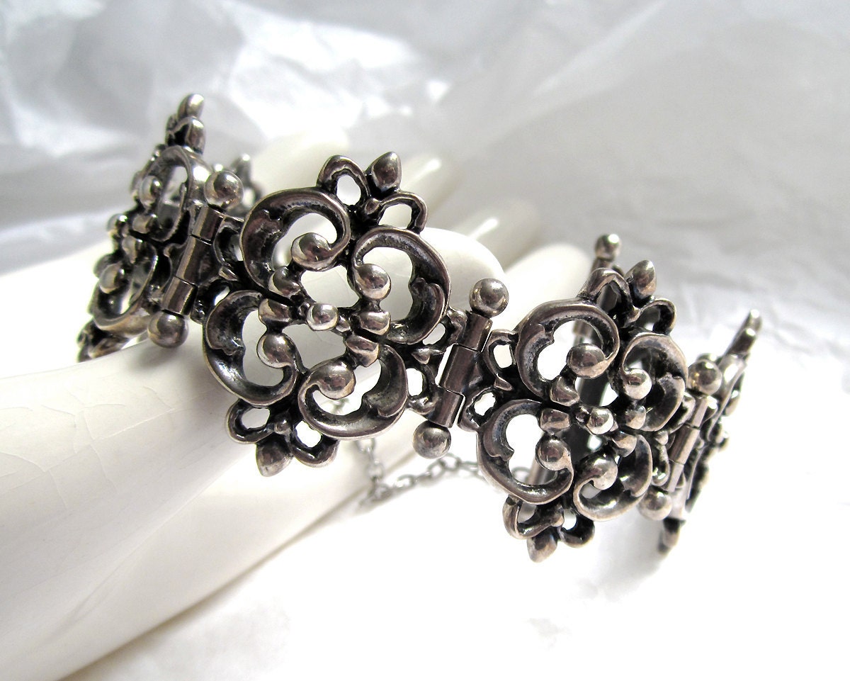 1940's Filigree 925 Sterling Bracelet vintage