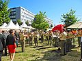 Das Polizeimusikkorps Karlsruhe umrahmte die Feier. Die Aufnahme entstand zu Beginn der offiziellen Feier.