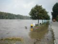 Hochwasser des Rheins in Leopoldshafen am 23. August 2005