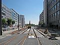 Der entgegengesetzte Blick entlang der Philipp-Reis-Straße von der Rüppurrer Straße aus