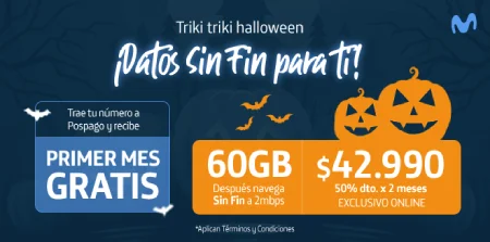 Banner movistar MOVISTAR POSPAGO Planes con hasta 50% de dto y primer mes gratis Incluso si se te acaban las gigas