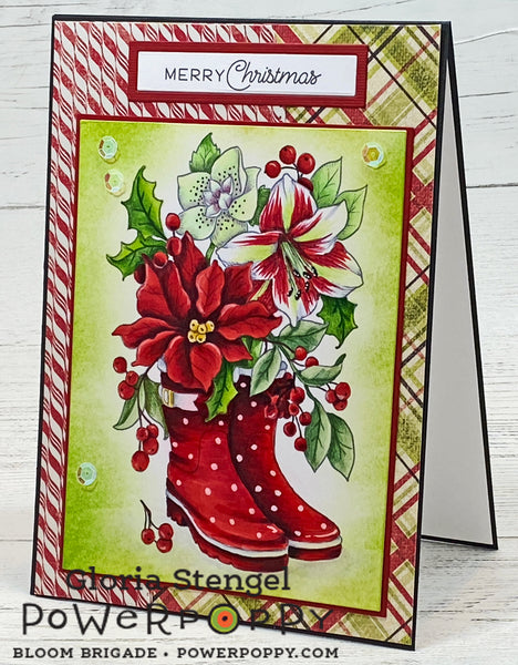 Garden of Gratitude: Boot Bouquet Digital Stamp Set