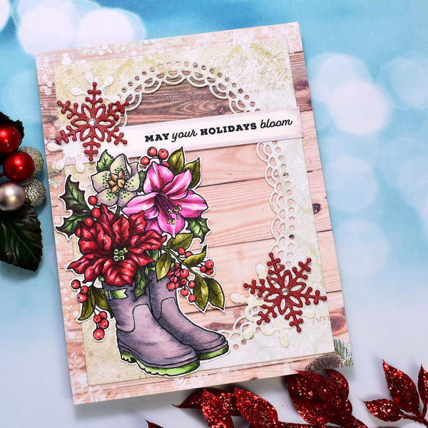 Garden of Gratitude: Boot Bouquet Digital Stamp Set