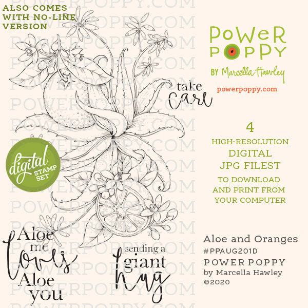 Aloe and Oranges Digital Stamp Set