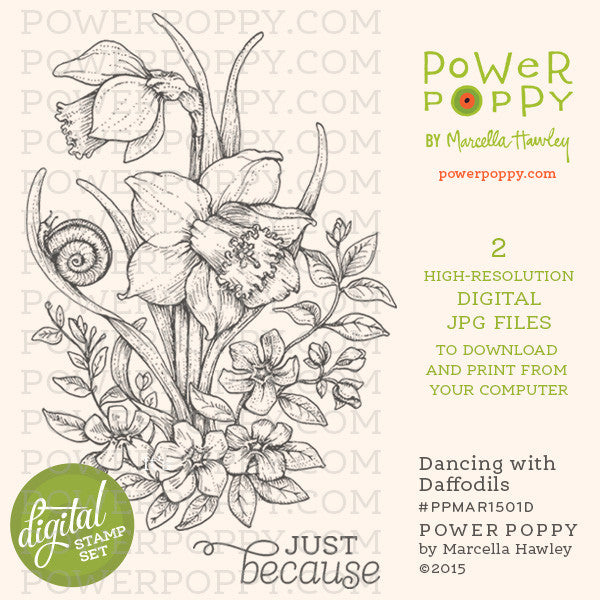 Dancing with Daffodils Digital Stamp Set