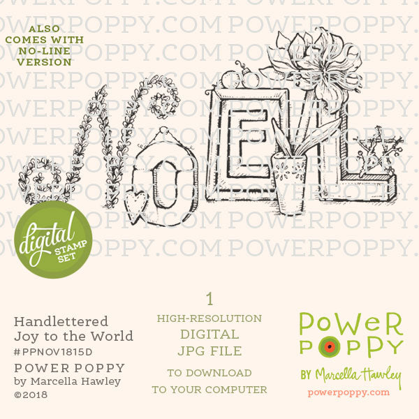 Handlettered Noel Digital Stamp Set