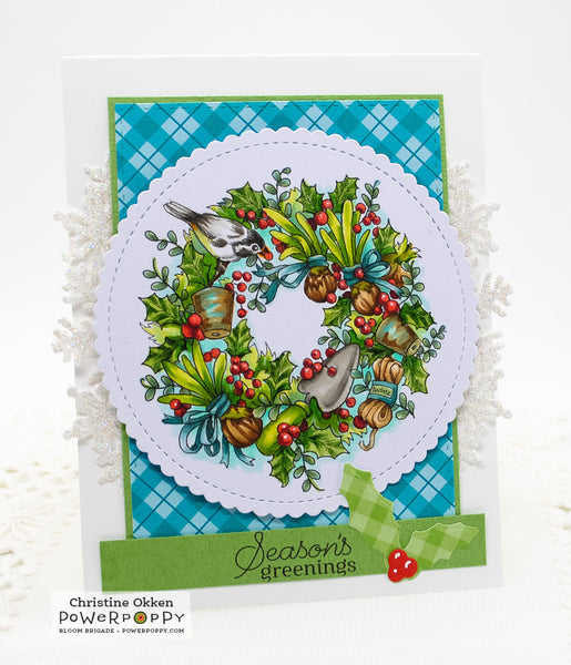 Season's Greenings: Wreath Digital Stamp Set