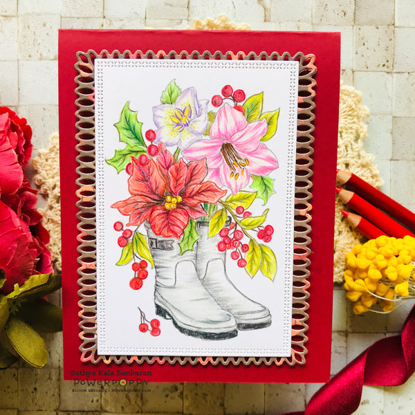 Garden of Gratitude: Boot Bouquet Digital Stamp Set