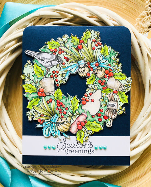 Season's Greenings: Wreath Digital Stamp Set