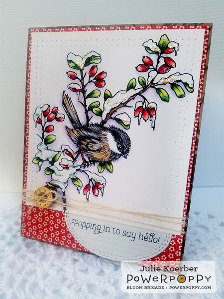 Chickadee in Barberry Digital Stamp Set