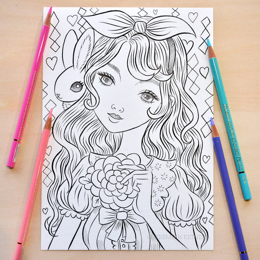 Alice by Jeremiah Ketner - Print / Digital coloring page - Instant Download