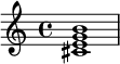  \chordmode { cis1:m7.5- } 