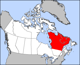 Carte de localisation de la péninsule du Labrador.