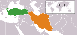 Lage von Türkei und Iran