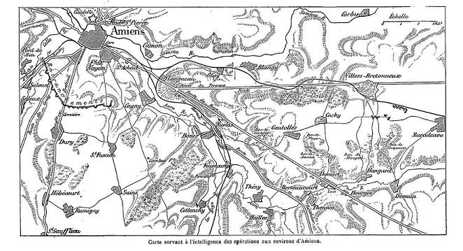 Carte des environs d'Amiens