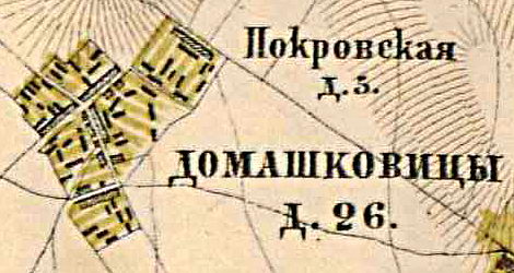 План деревни Домашковицы. 1885 год