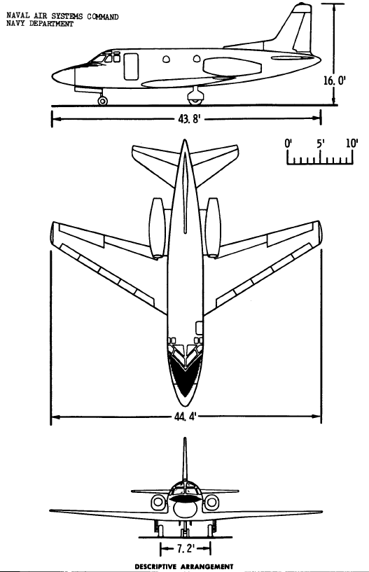 Tre-vis av Marinens T-39N versjon