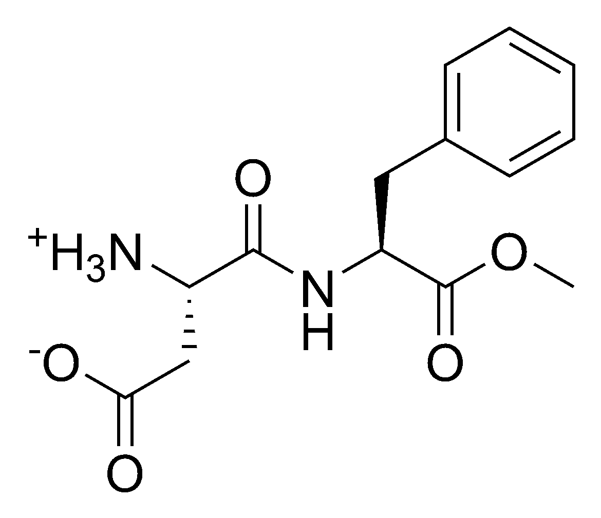 Chemical structure of aspartame