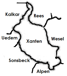 Municipis veïns a Xanten