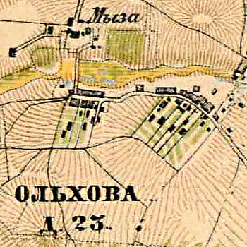 План деревни Ольхово. 1885 год