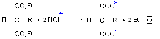 Double saponification du malonate substitué