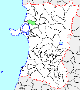 山本町、県内位置図