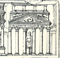 De Tempel van Jupiter Tonans op de graftombe van de Haterii