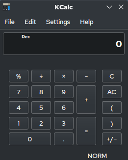 Скриншот программы KCalc