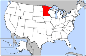 Mapa ning United States with Minnesota highlighted