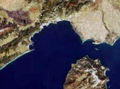 Image satellite du golfe de Kavála.