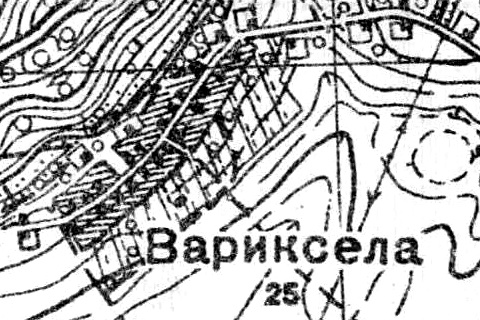 План деревни Вариксолово. 1939 год