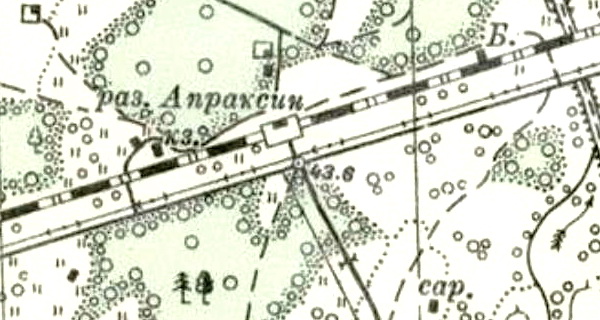 Разъезд Апраксин на карте 1941 года