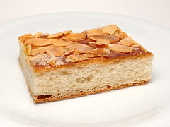 Butterkuchen with almond slices on top