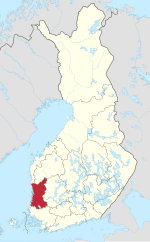 Satakunta on a map of Finland