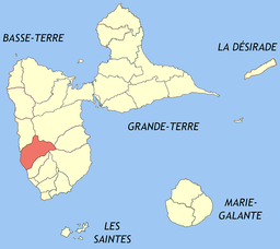 Kommunens läge i departementet Guadeloupe.