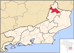 Localização de Itaperuna no Rio de Janeiro