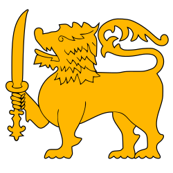 Stylized lion holding sword