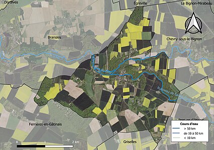 Carte orthophotographique de la commune en 2016.