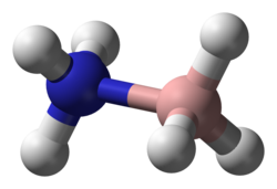 Ball and stick model of ammonia borane