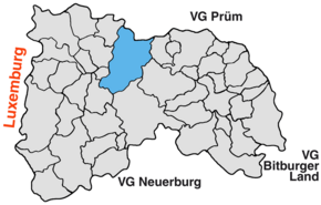 Lage von Üttfeld in der Verbandsgemeinde Arzfeld