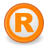 "R" in a circle