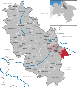 Poziția Fintel pe harta districtului Rotenburg (Wümme)