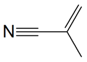 Structuurformule van methacrylonitril