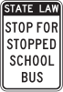 State law stop for stopped school bus, New York