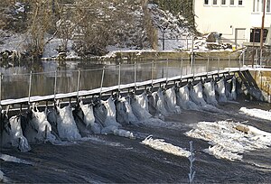 Wehranlage des Kraftwerks Rechtenstein